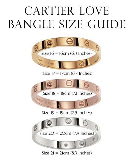 cartier love bangle bracelet|cartier love bangle size chart.